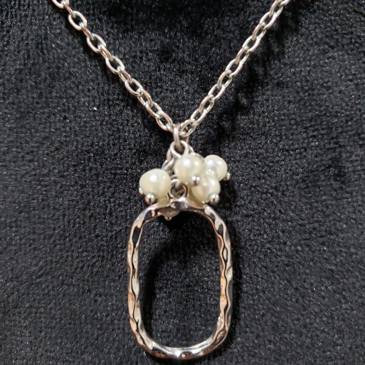 Fashion Silver Link Chain Square Pendant Collar Necklace with Lobster Clasp