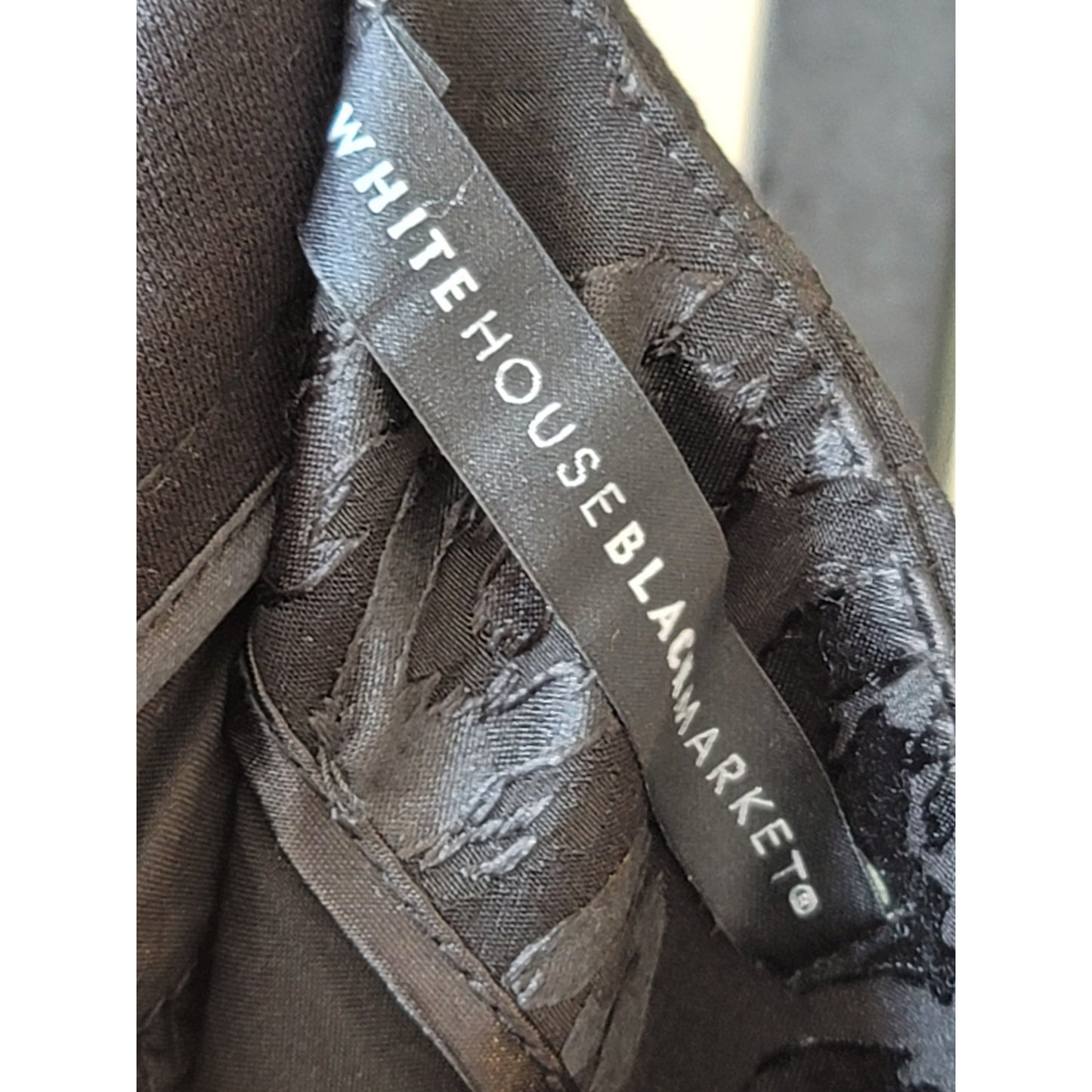 White House Black Market Skinny Pants Women's 0 Black Jacquard Stretch Slim Fit