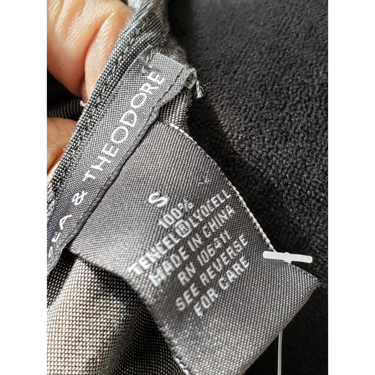 Chelsea & Theodore Fit & Flare Dress Women's S Gray & White Crew Neck Sleeveless