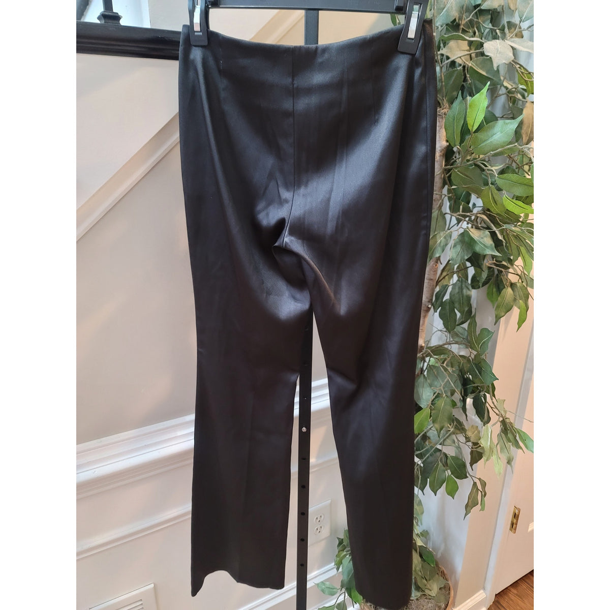 A. Byer Dress Pants Women's Size 5 Black Satin Flat Front Flare Leg Work Slacks