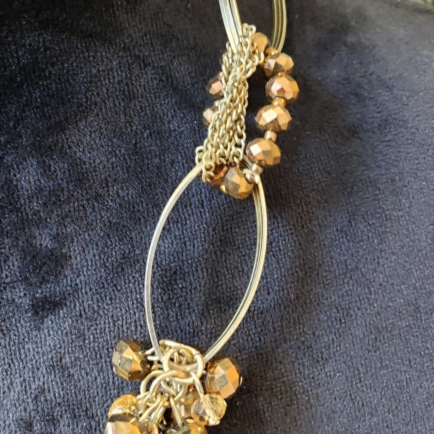 Womens Fashion Gold Tone Beaded Statement Necklace Jewelry with Lobster Clasp