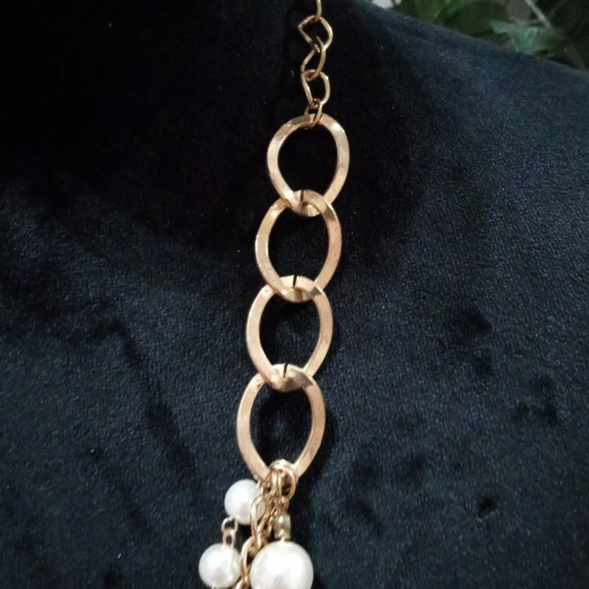 Women Fashion Chunky Freshwater Pearl Beaded Layered Necklace with Lobster Clasp