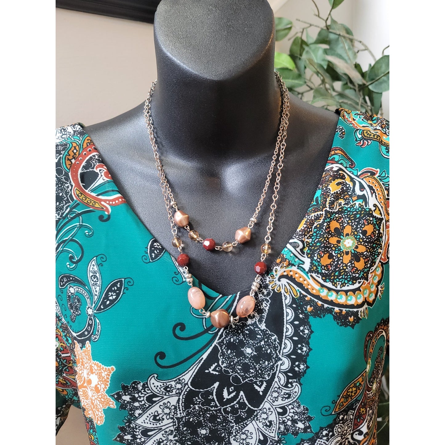 Sweet Storm Dress Womens Medium Teal Multicolor Paisley Boho Casual Lightweight