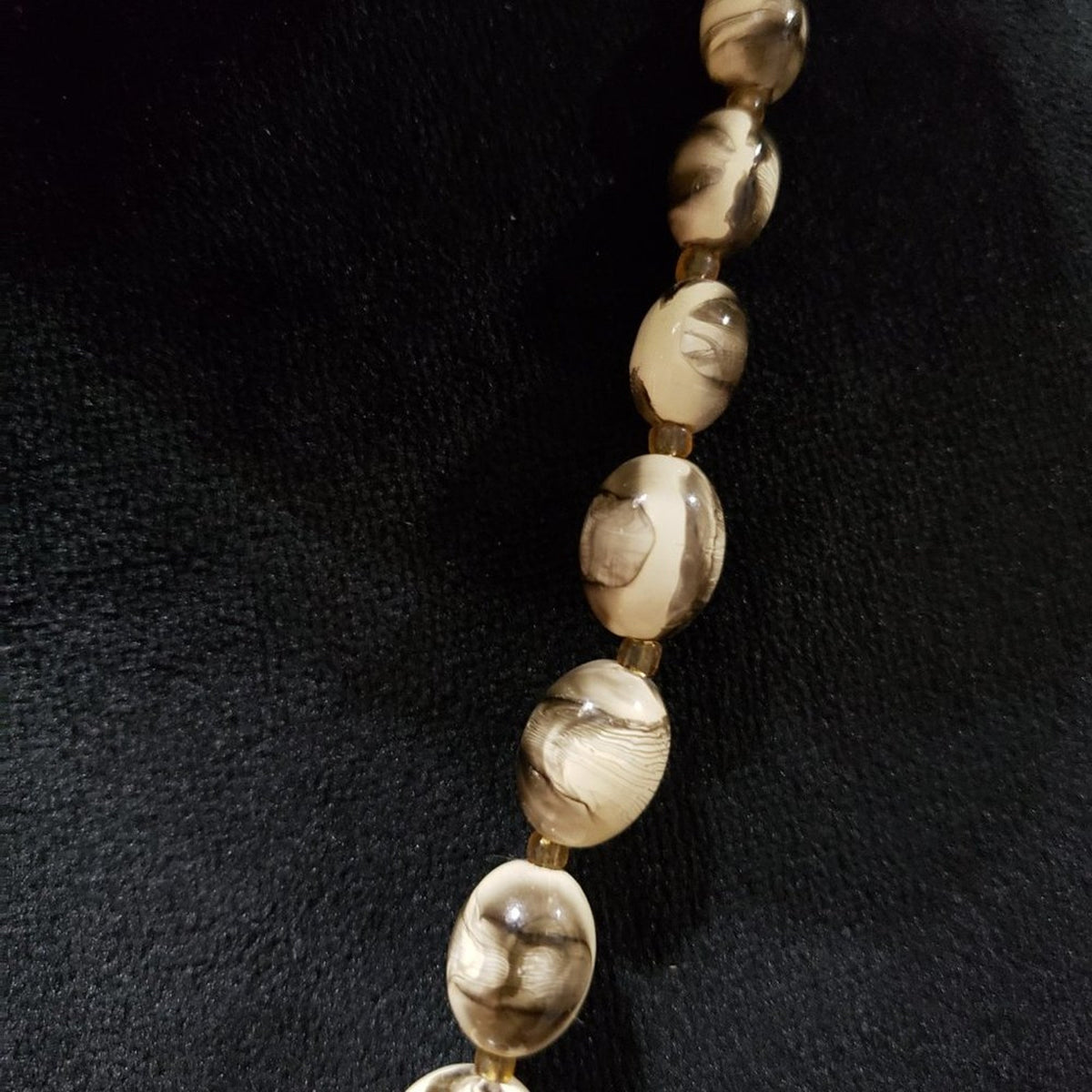 Womens Fashion Round Bead Bronze Tone Crystals Collar Necklace w/ Lobster Clasp