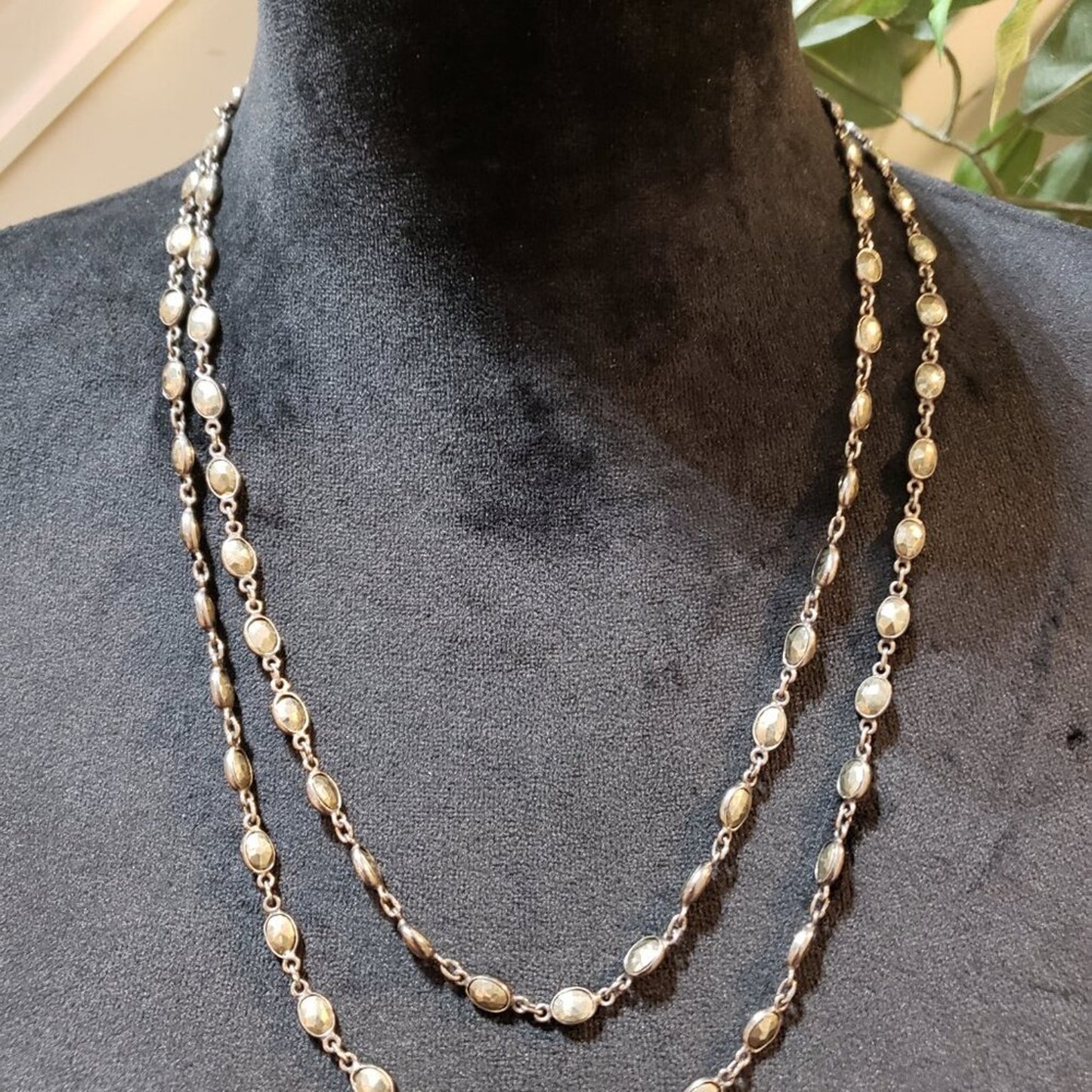 Womens Fashion Gold Tone Beaded and Link Chain Necklace with S Shape Hook