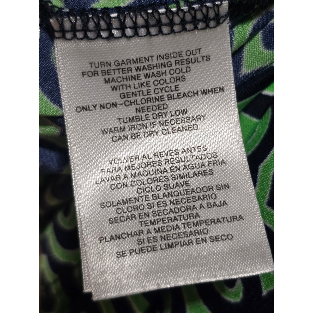 Jones New York Midi Dress Women's Medium Green/Black Geometric Faux Wrap V Neck