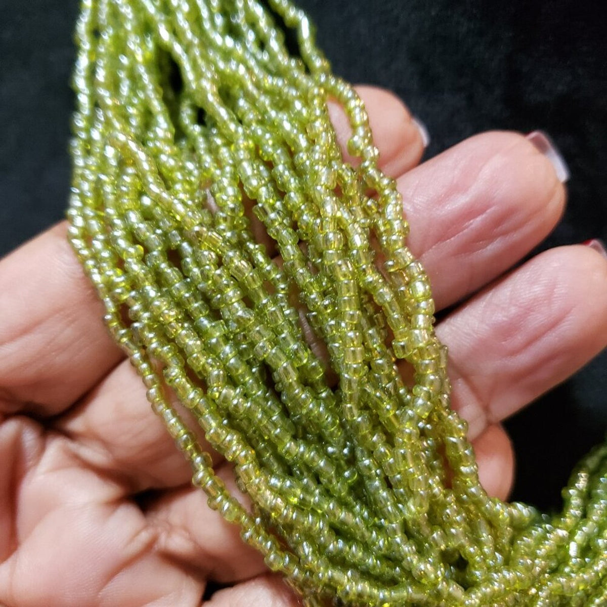 Womens Fashion Green Strands Seed Multiple Layer Beaded Necklace Jewelry