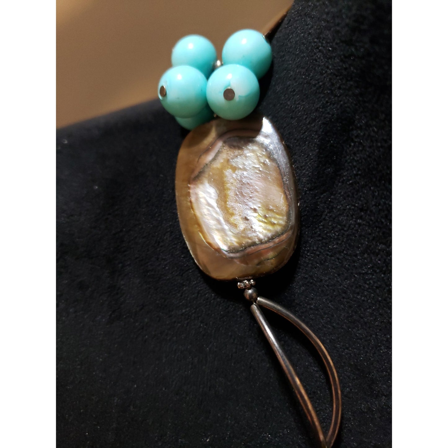 Womens Fashion Native Agate Stone Turquoise Ball Beads Cluster Necklace Jewelry