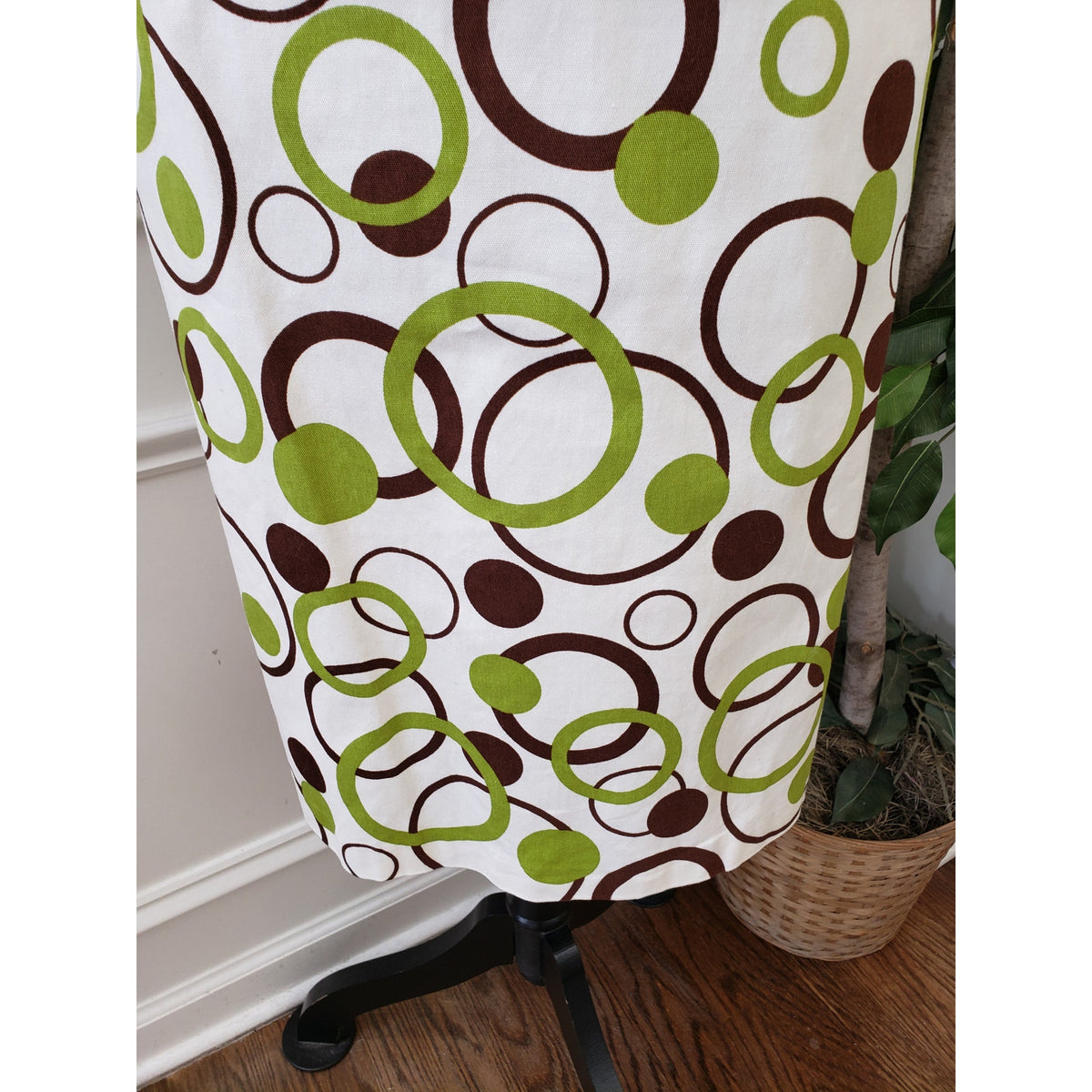Kim Rogers Shift Dress Women's 12P Beige & Green Round Neck Sleeveless Back Zip