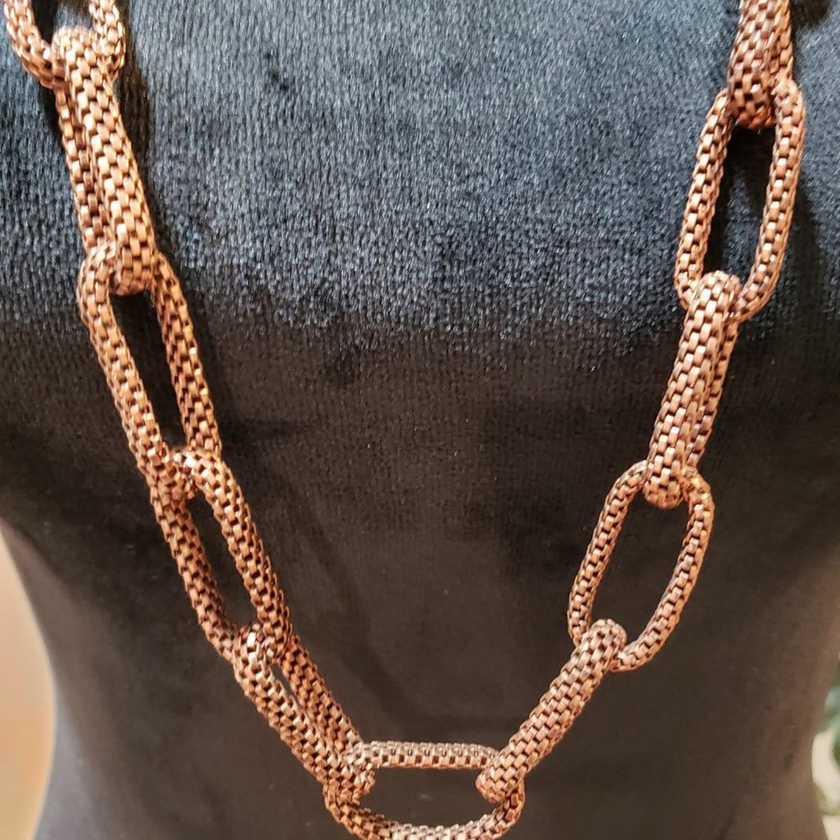 Women Fashion Gold Tone Square Multi Chain Link Collar Necklace w/ Lobster Clasp