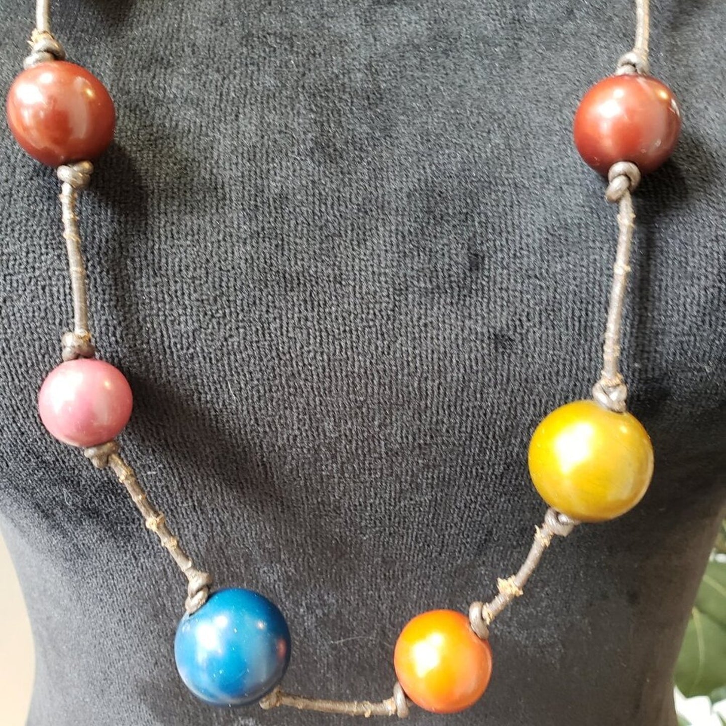 Womens Fashion Multicolor Pearl Beaded Long Necklace Jewelry with Lobster Clasp