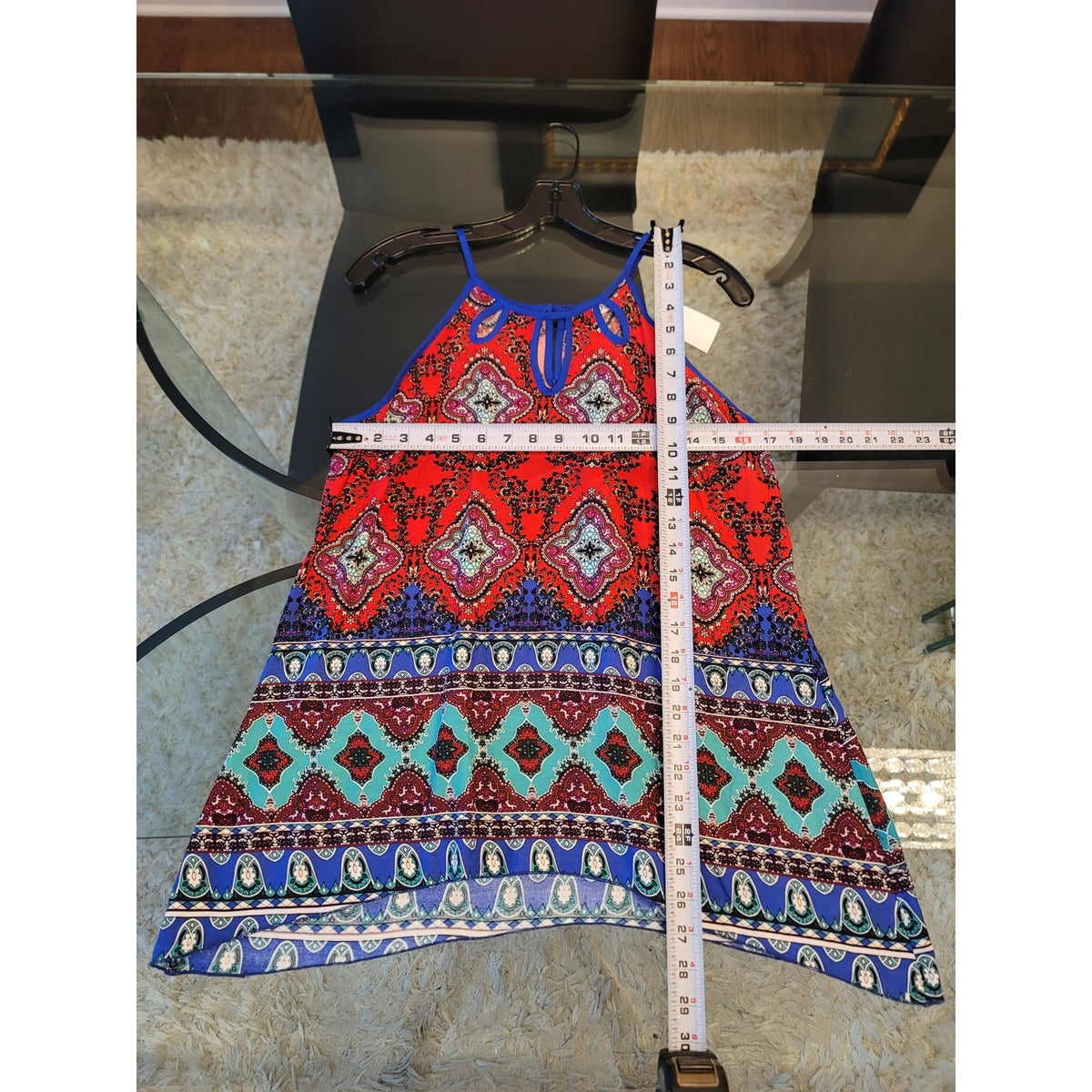 Cato Blouse Top Women's Small Multicolour Paisley Keyhole Spaghetti Strap