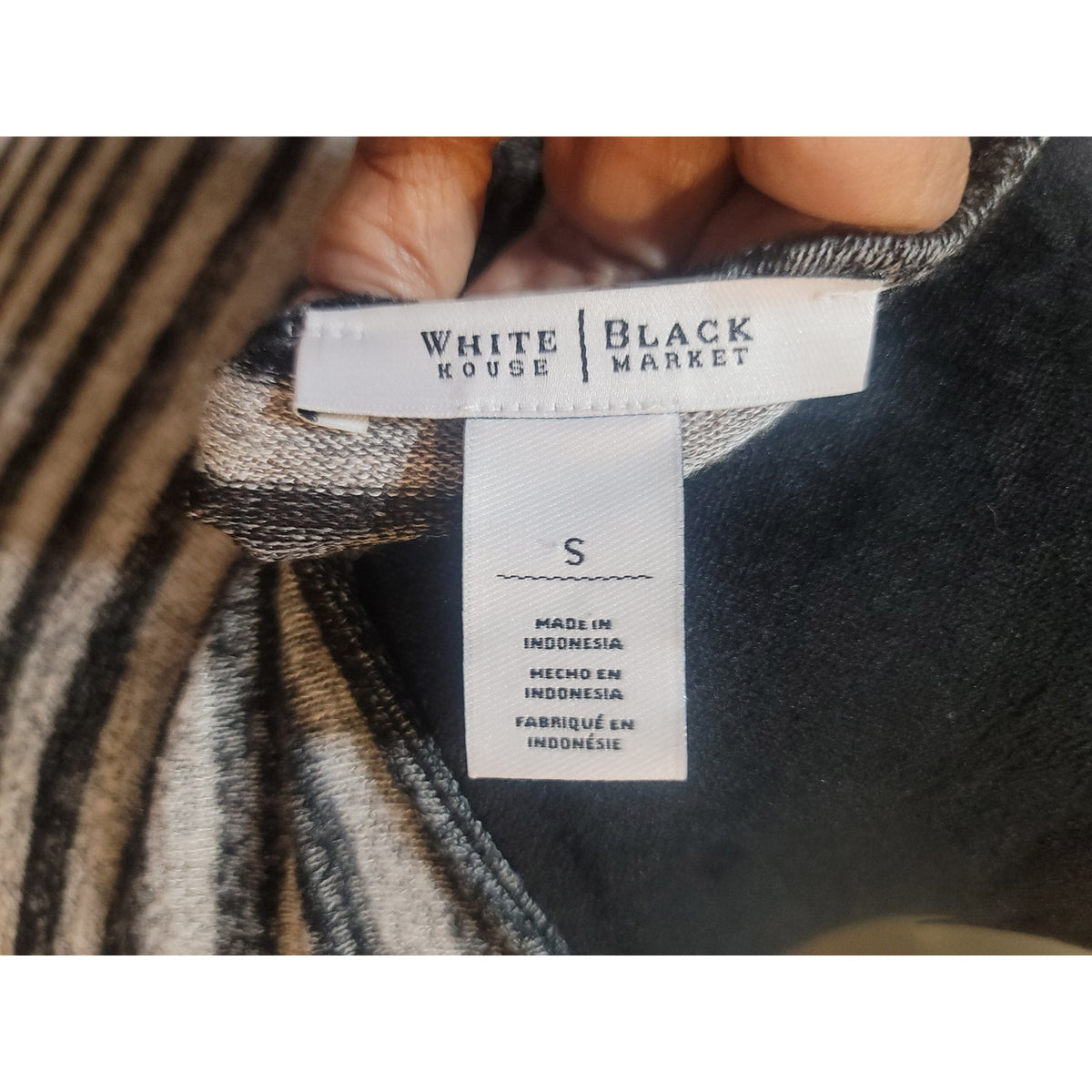 White House Black Market Pullover Sweater Women Small White/Black Striped O-Ring