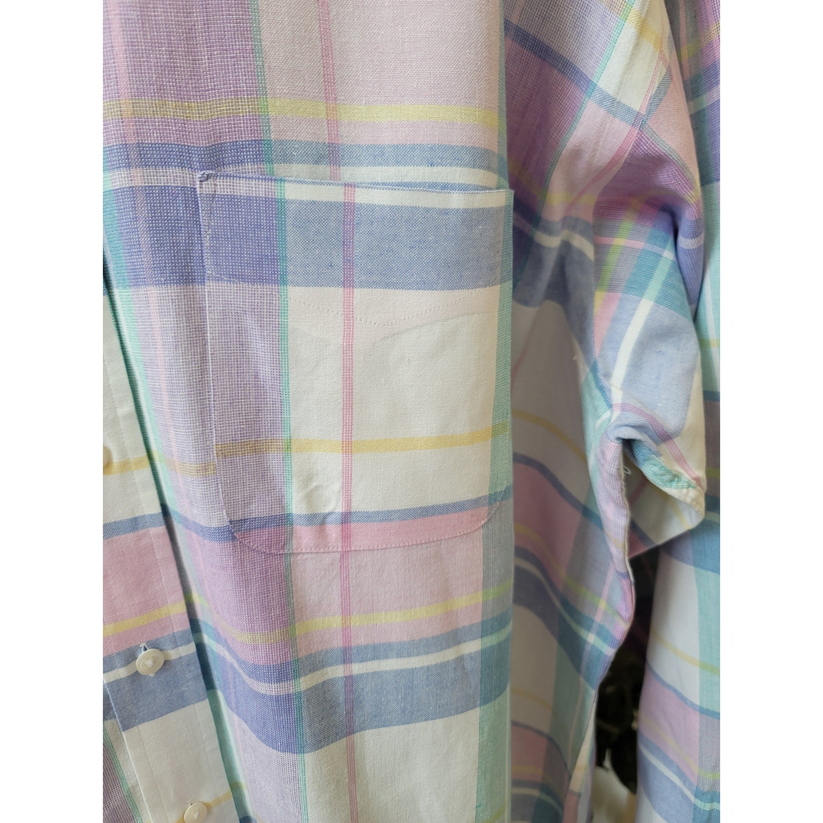 B.D. Baggies Button Down Shirt Men's 34/35 Multicolor 100% Cotton Check Pattern