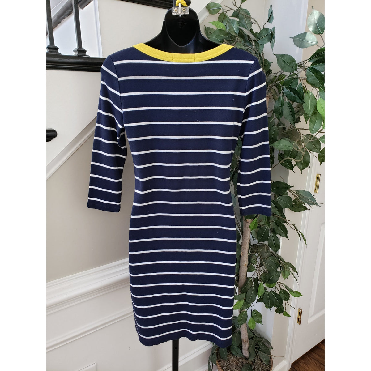 Lauren Ralph Lauren T-Shirt  Dress Womens Small Blue Striped Boat Neck