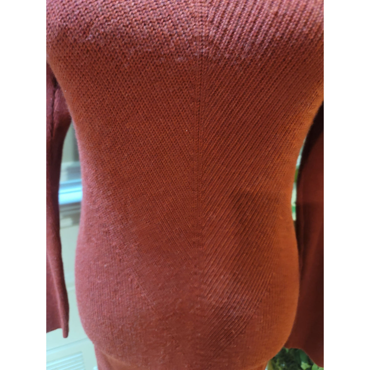 WHBM Tunic Sweater Women's Small Heather Bloodstone Drop Shoulder Ribbed Hem