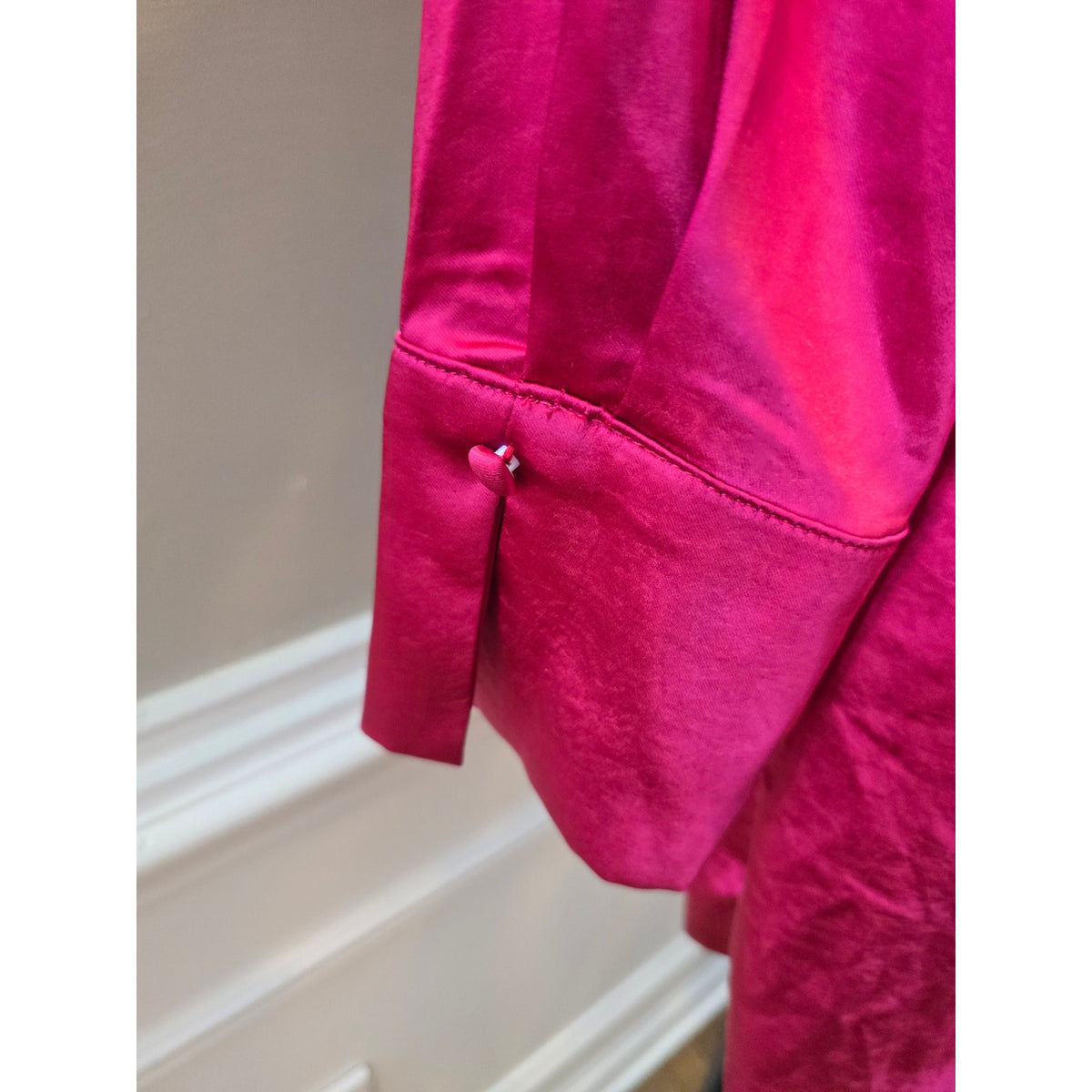 Endless Ross Mini Dress Women's Small Fuchsia Pink 100% Polyester Long Sleeves