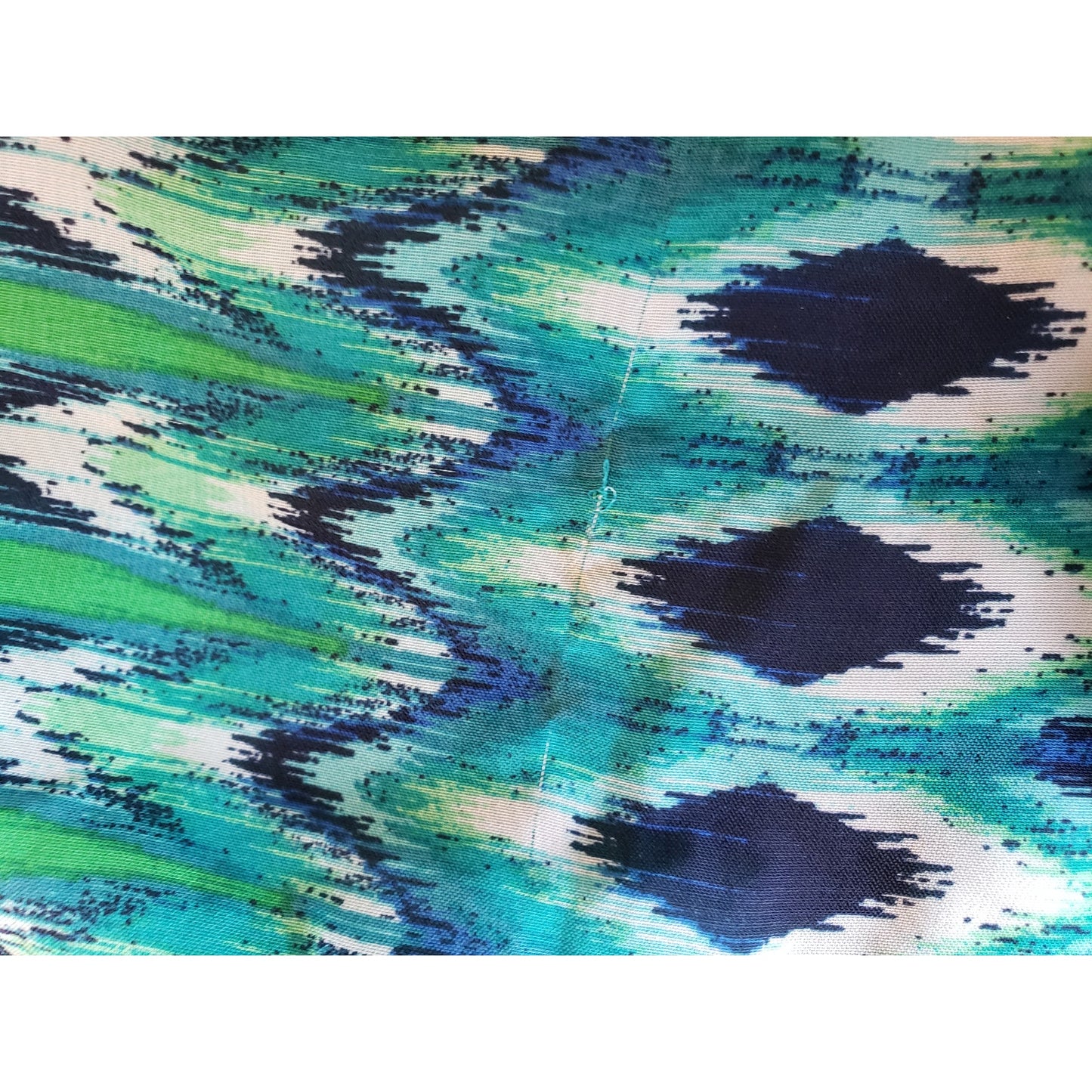 Faded Glory Long Maxi Dress Women 2X Green & Blue Ruffle Strap V-Neck Sleeveless