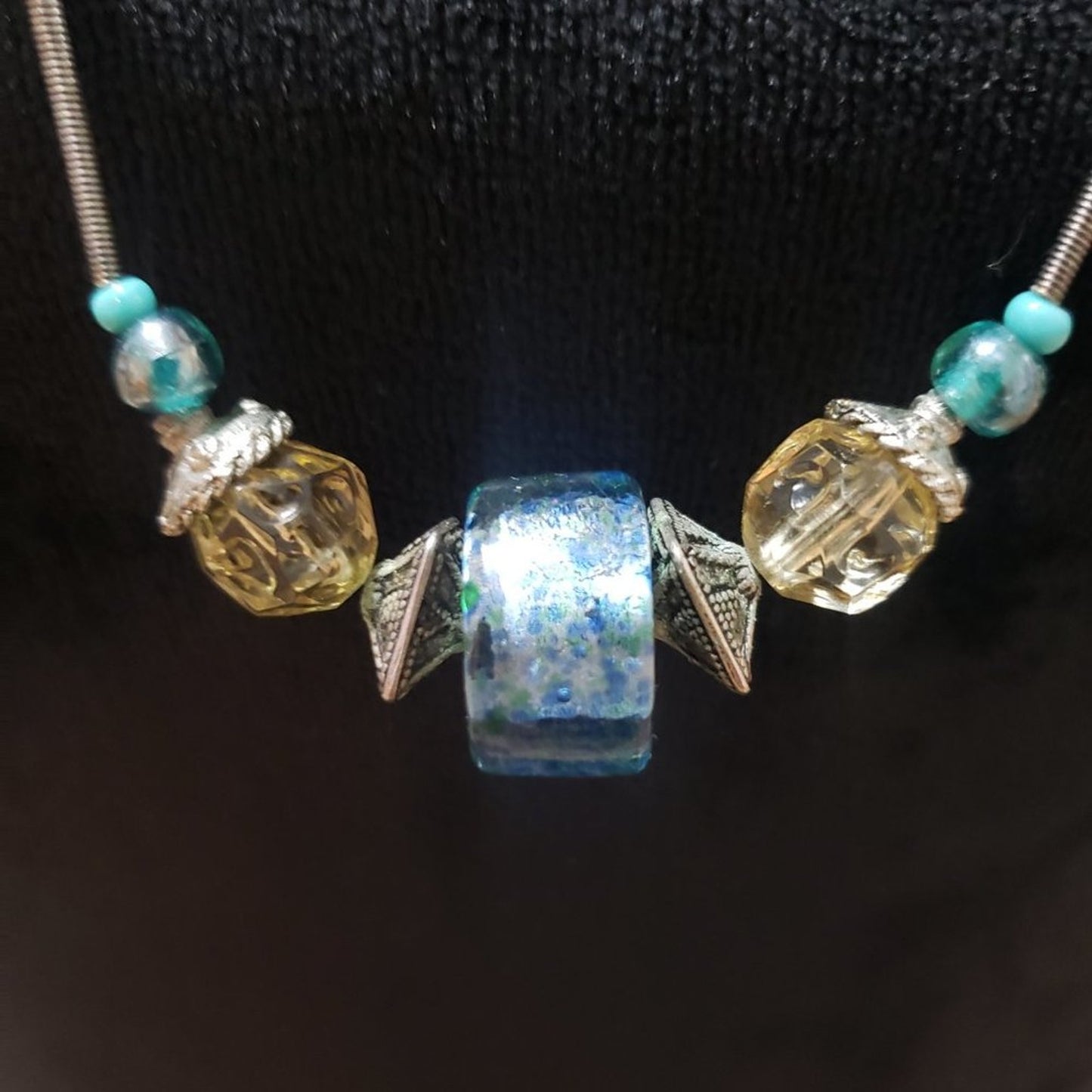 "Womens Fashion Long Gemstone Beaded Necklace with Lobster Clasp "+