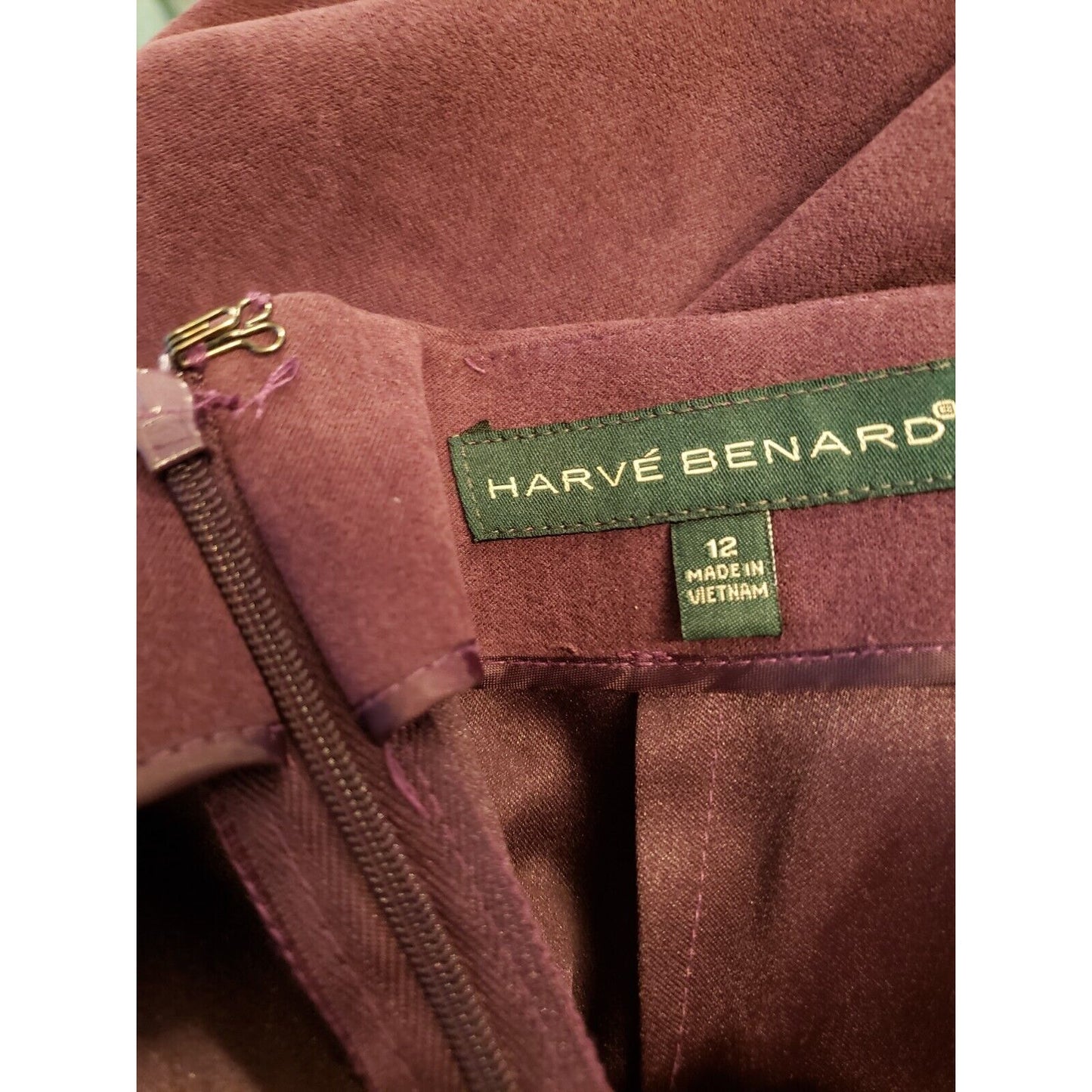 Harve Benard Women's Purple Solid Long Sleeve Blazer & Skirt 2 Piece Suit Large