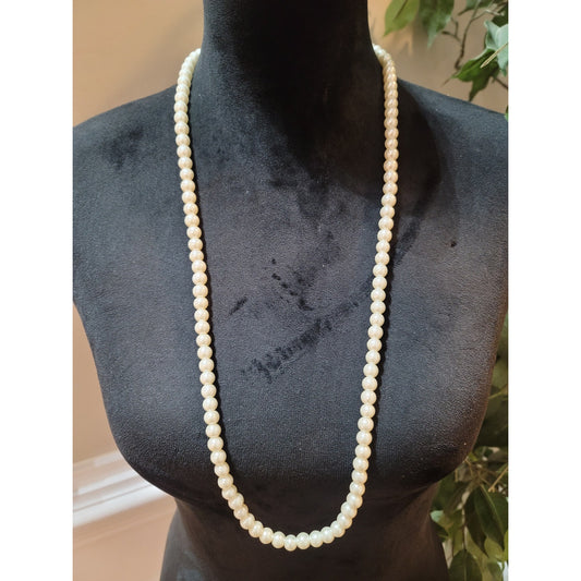 Women’s Pearl Beaded Necklace With Lobster Clasp Adjustable Gold Chain- Extended