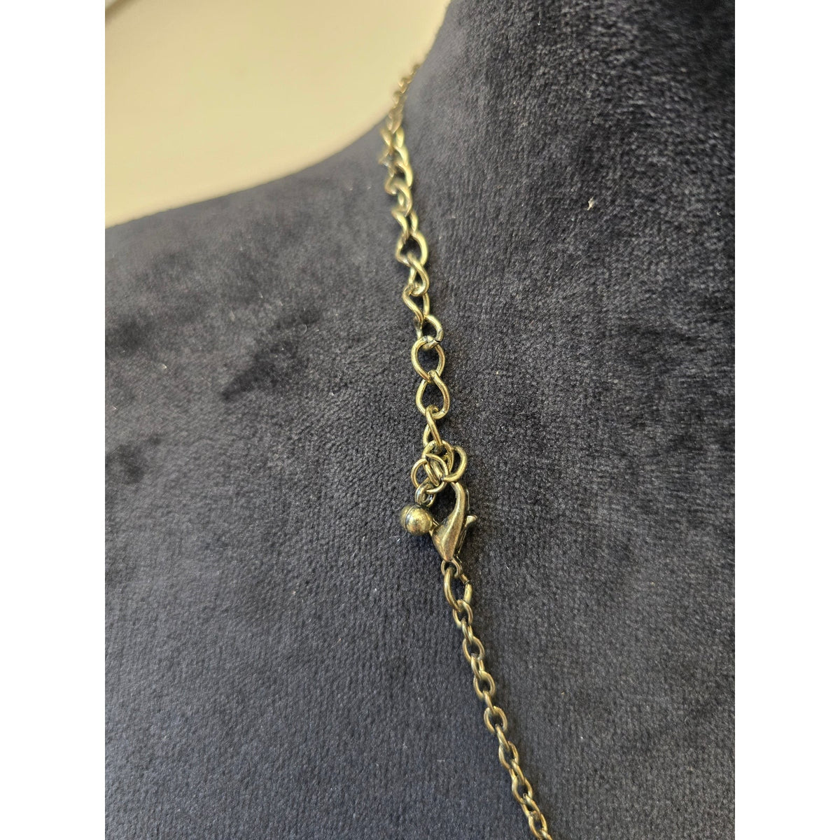 Gold-tone Chain Pink Teardrop Cluster Rhinestone Statement Necklace for Women