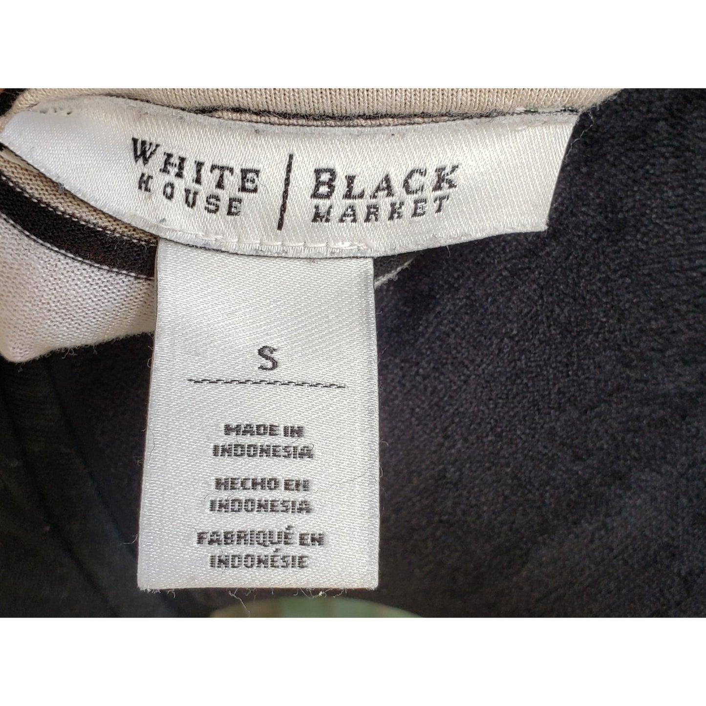 White House Black Market Tunic Top Womens S White Striped Knit Dropped Waist