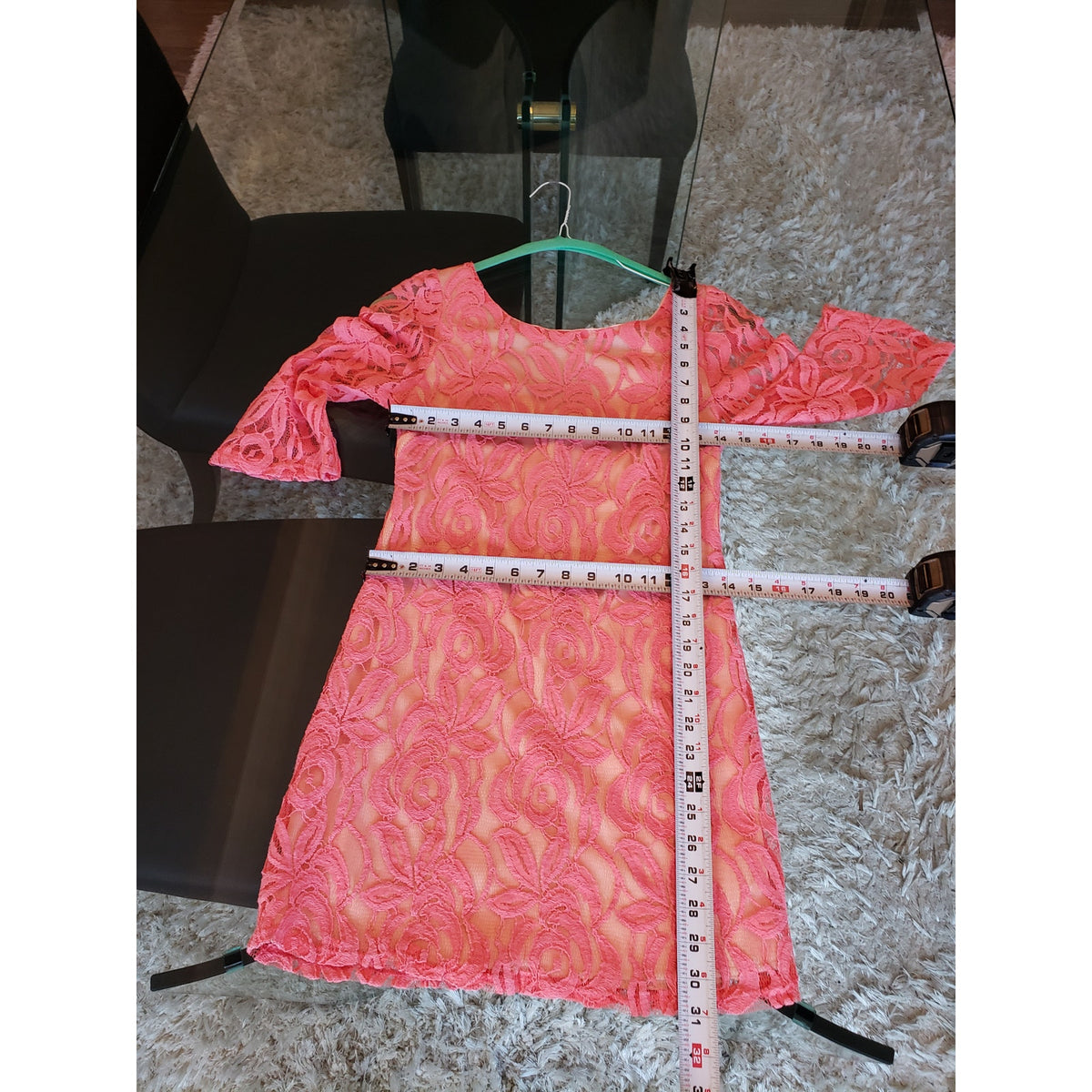 Emma Rose Shift Dress Women's Small Pink Floral Lined Lace Back Zip Round Neck