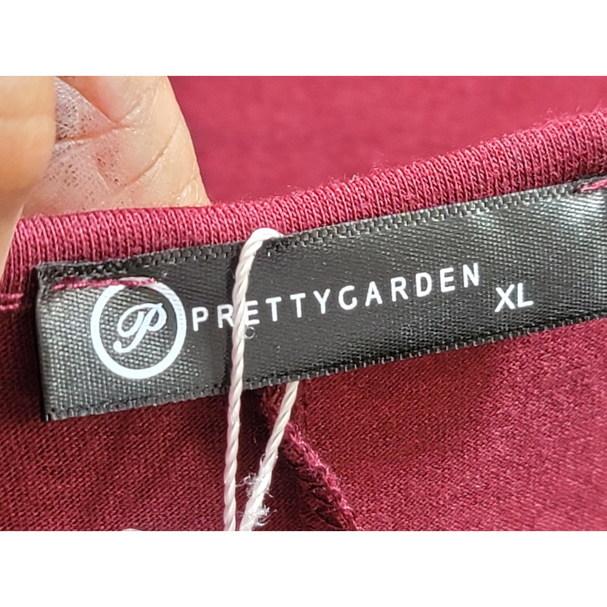 Pretty Garden Tulip Lined Dress Women's XL Burgundy Polyester Blend Long Sleeves
