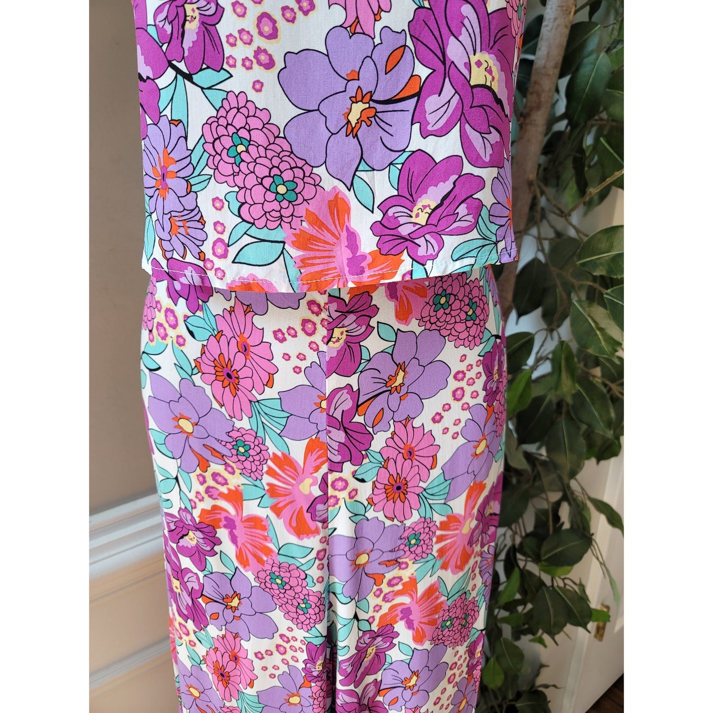 SHEIN Romper Women 8/10 Multicolor Floral Sleeveless Summer Casual Boho