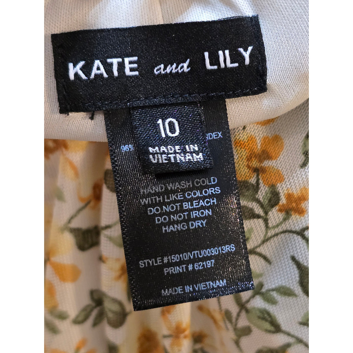 Kate And Lily Midi Dress Women's SZ 10 Multicolor Floral Smocked Waist Boat Neck