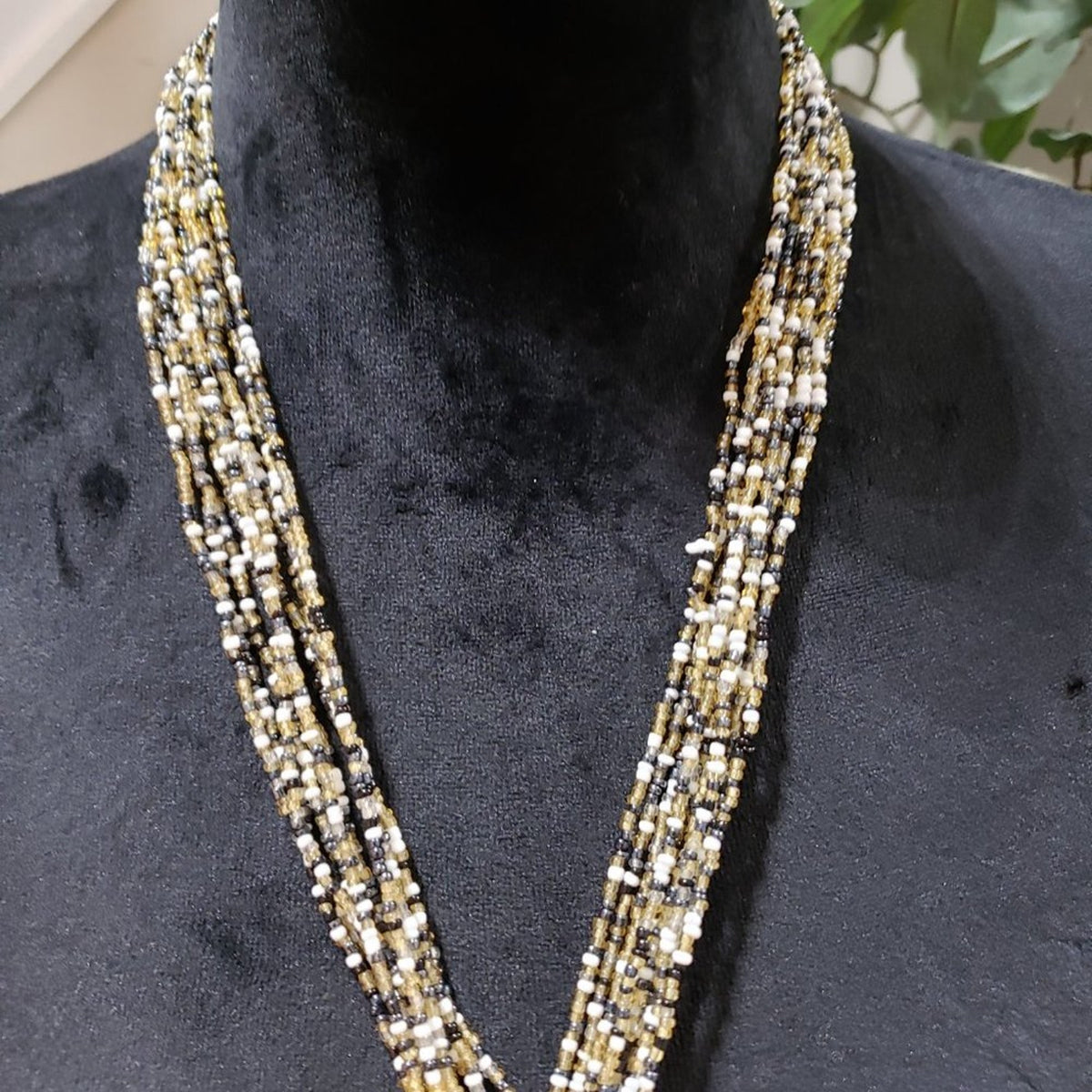 Women Fashion Alfani Tri Color Multi Strand Rope Knot Mixed Long Collar Necklace