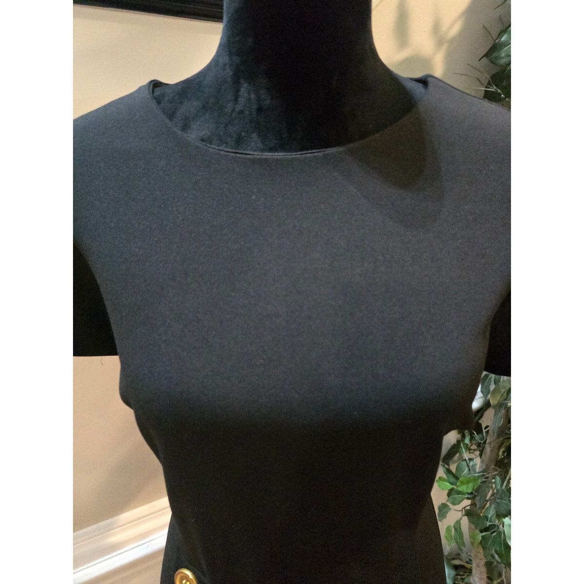 Shelby & Palmer Sheath Dress Women's Size 12 Pleated Back Zipper Short Sleeves
