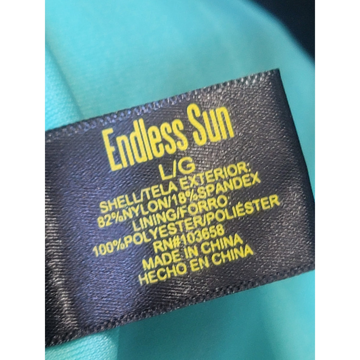 Endless Sun Bikini Set Women Large Teal Side Tie Cheeky Bottoms Twist Front