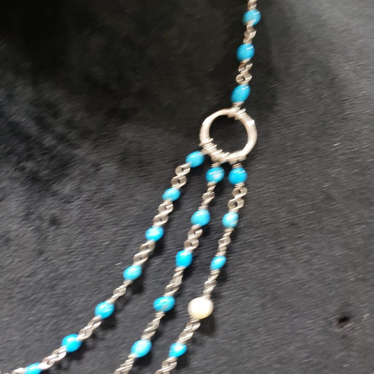 Silver Necklace Delicate Beaded Silver Necklace Pearl Silver Necklace