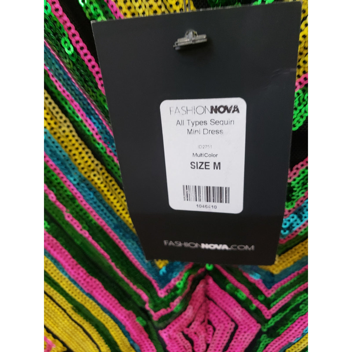 Fashion Nova Mini Dress Womens Medium Multi All Types Sequin Detailed Sleeveless