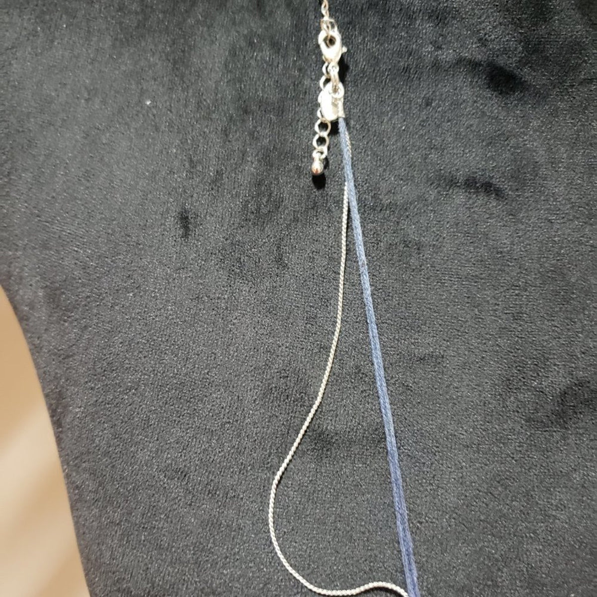 Lia Sophia Silver Tone Blue Bead Stone Bohemian Long Necklace with Lobster Clasp