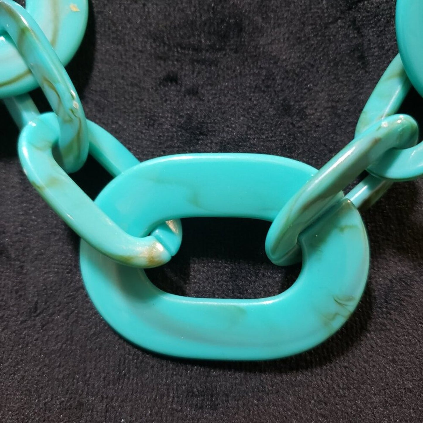 Womens Green Marble Link Cluster Chain Necklace Jewelry with Lobster Clasp