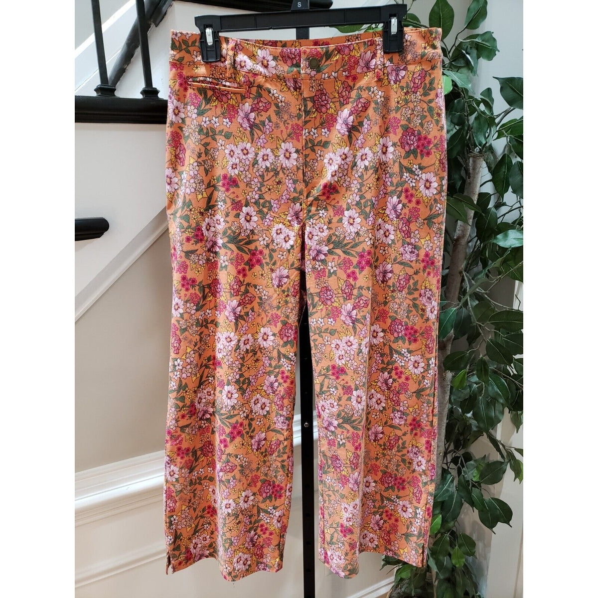 Adyson Parker Women's Multicolor Floral Cotton Casual Wide Leg Cropped Pants 10