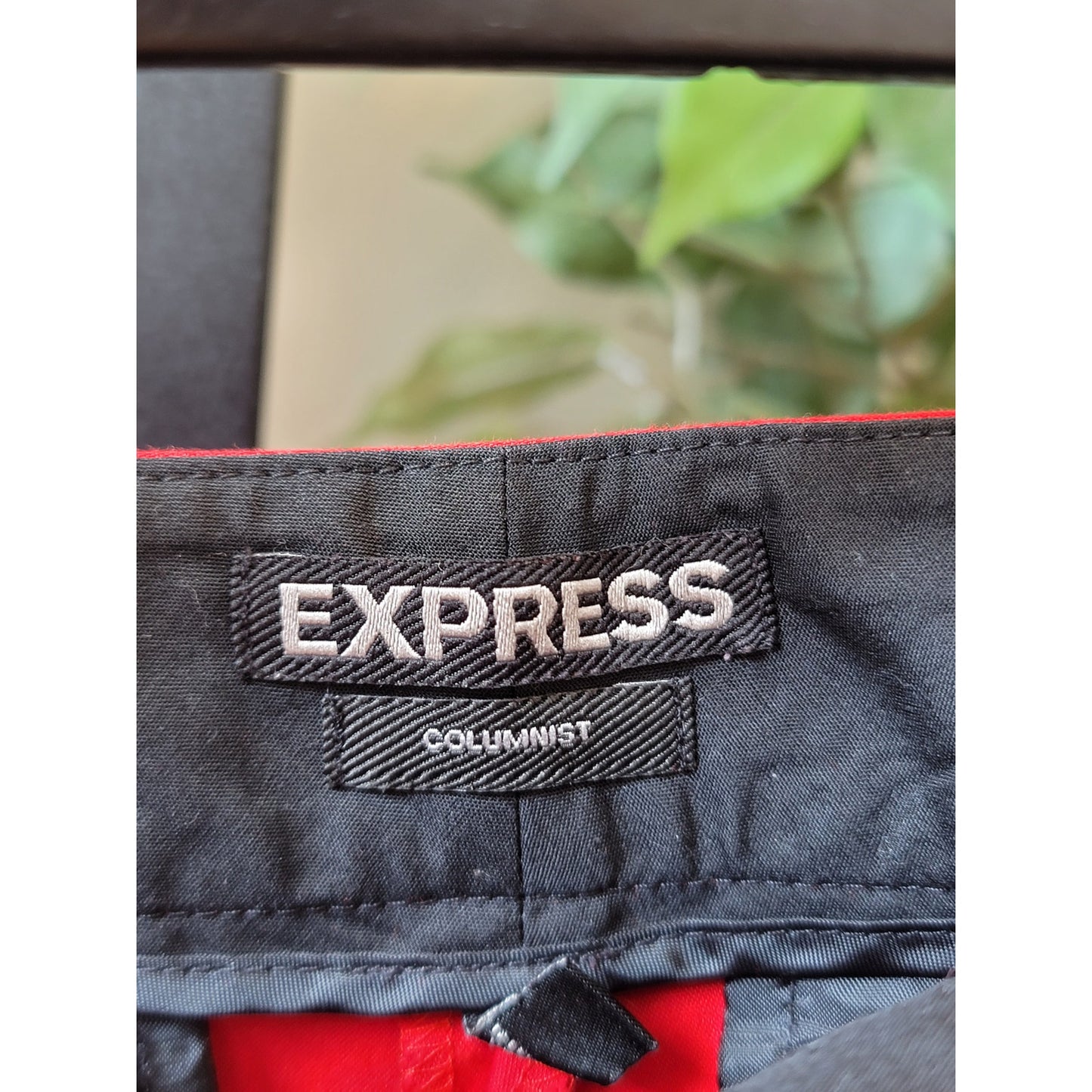 Express Columnist Pants Women's 2R Red Stretch Trousers Slim Fit Work Casual