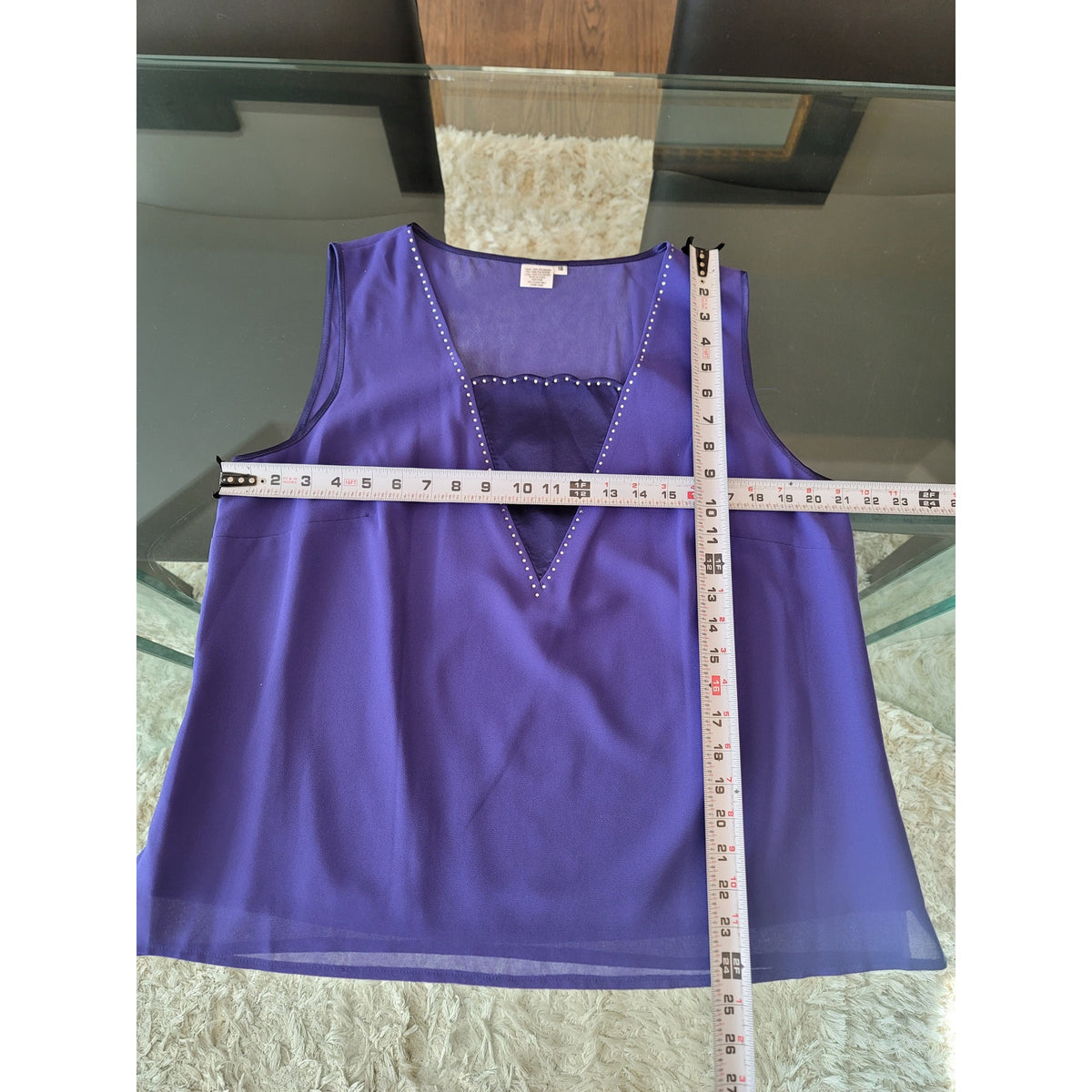 EY Boutique Skirt Suit Women's SZ 18 purple Rhinestone Button Front Back Zipper