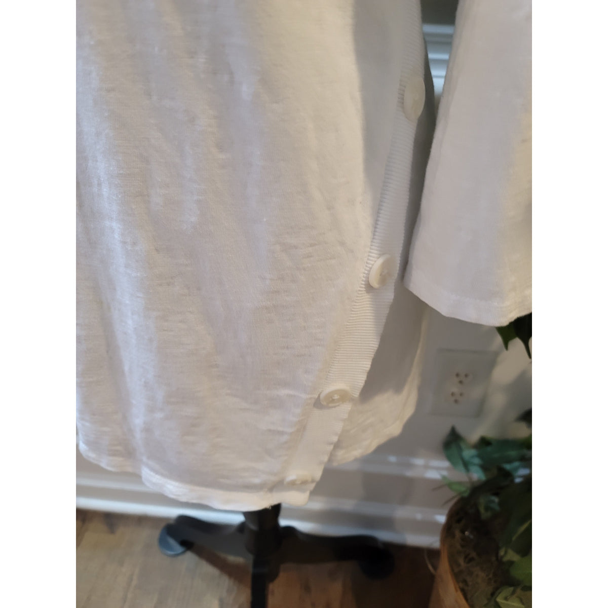 Chico's Ultimate Blouse Women's L White Cotton Crew Neck 3/4 Sleeve Pullover Tee