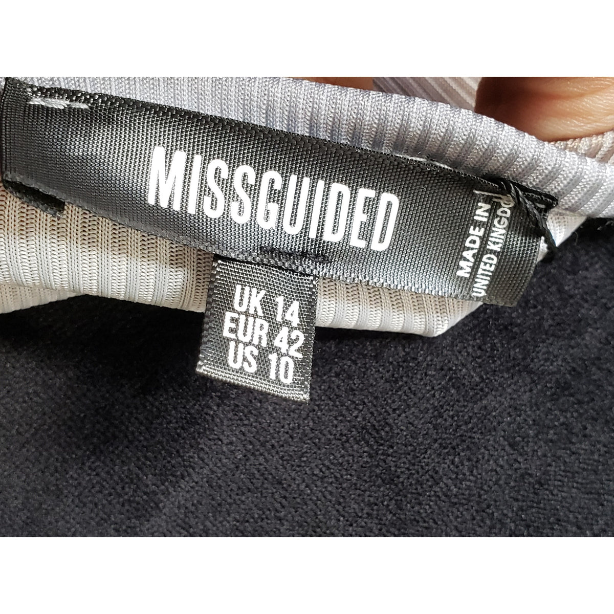 Missguided Mini Dress Women's Size 10 Multi Long Sleeve Tie Dye Rib Ls Crew Neck