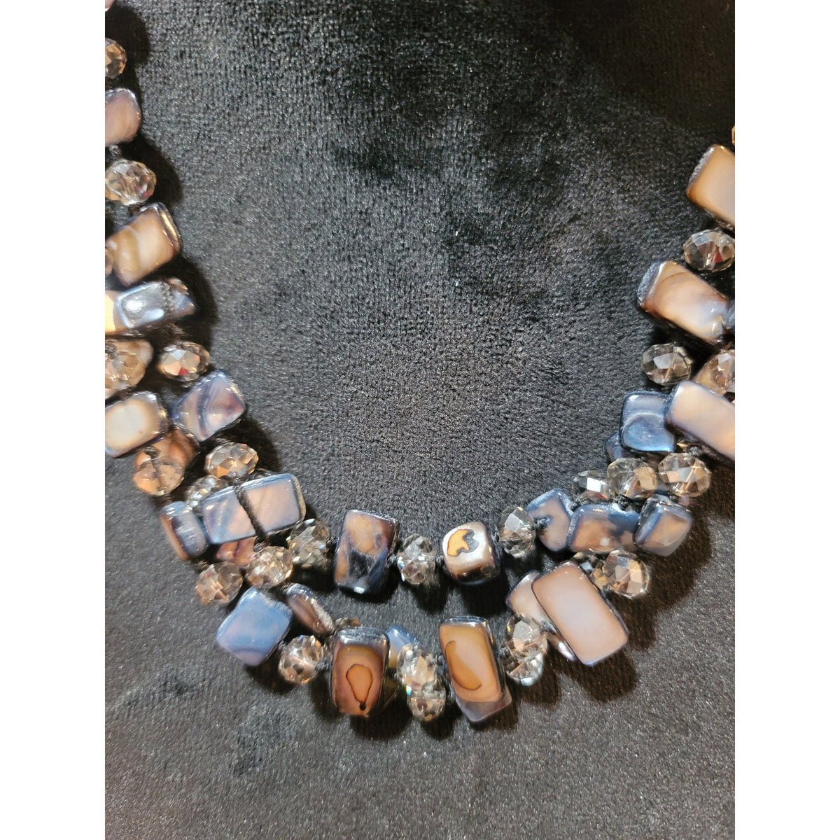 Women's Multicolor Beaded Double Strand Necklace With Lobster Claw Lock Elegant