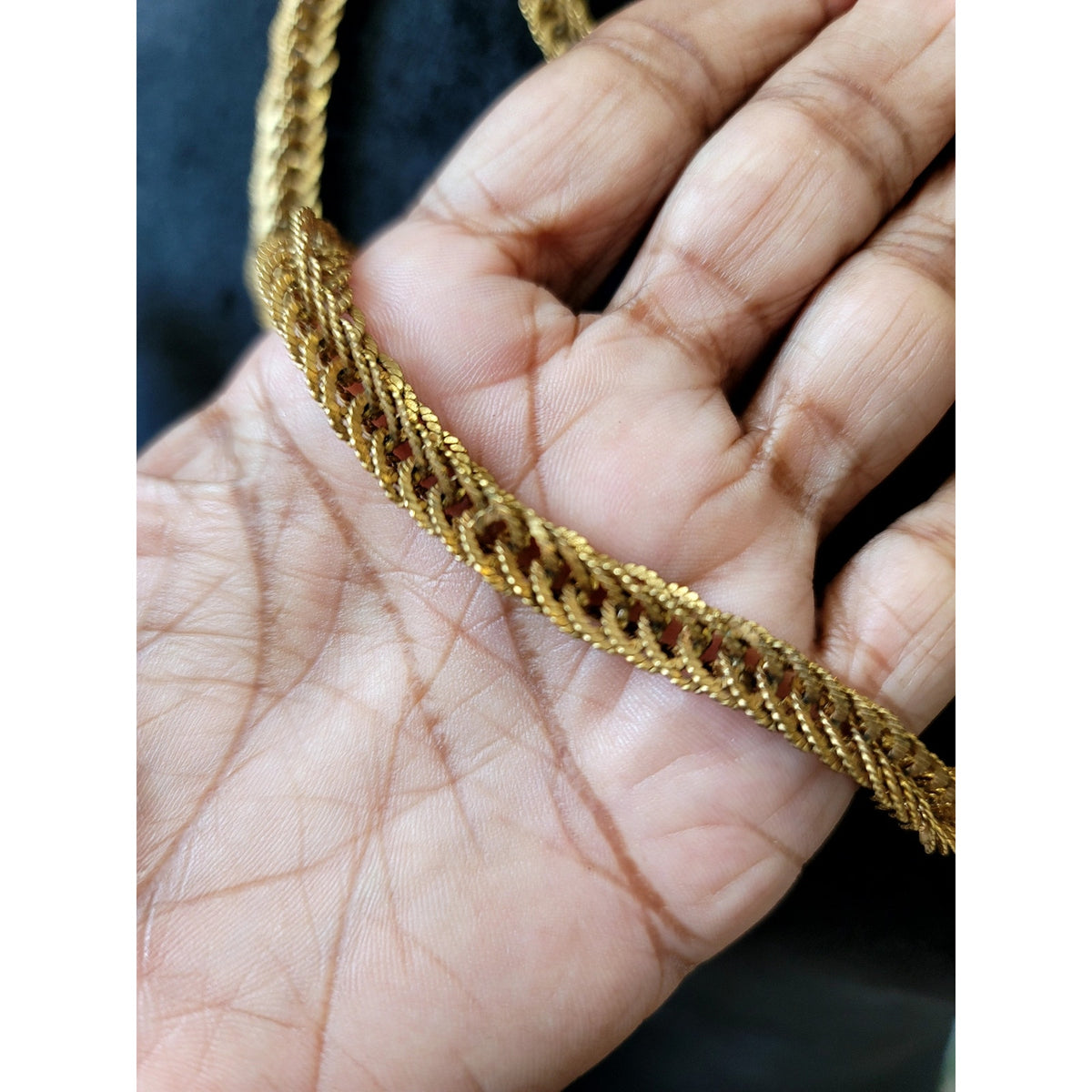 Gold Tone Multi-Strand Snake Chain Necklace Layered Minimalist Statement 30"