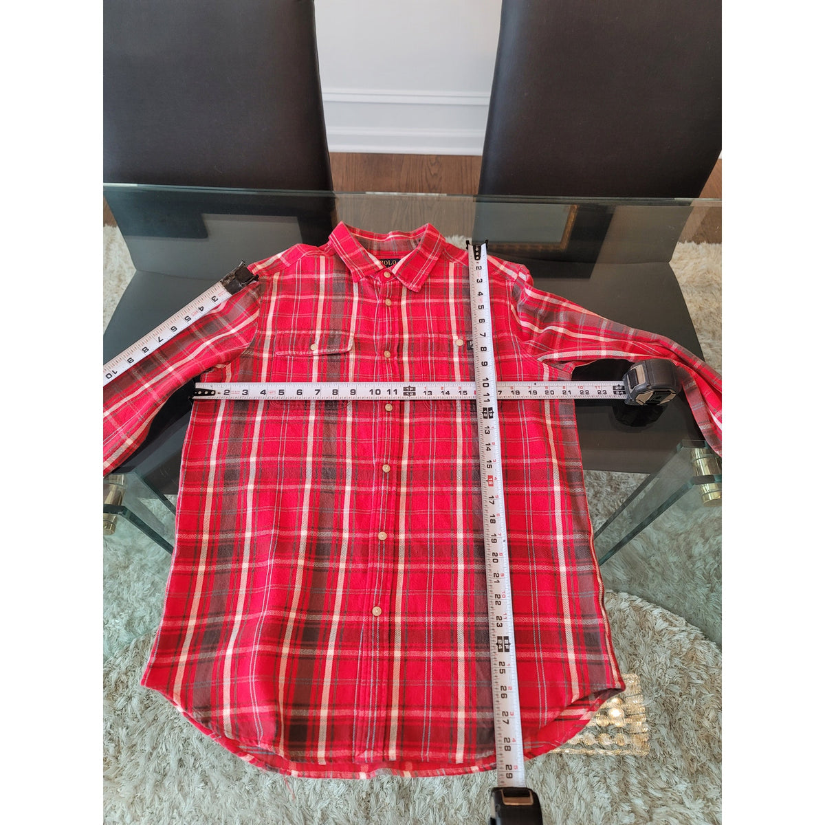 Polo Ralph Lauren Button-Down Shirt Men's X-Large Red 100% Cotton Chest Pocket