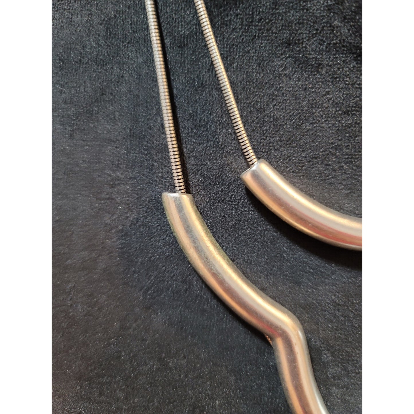 Women's Silver Tone Double Layer Statement Necklace With Lobster Clasp Jewelry