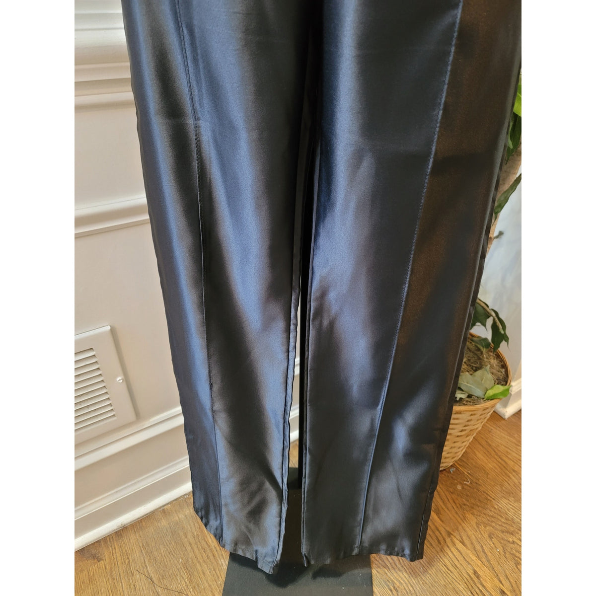 PrettyLittleThing Strapless Satin Jumpsuit Women's US 4 Black 100% Polyester