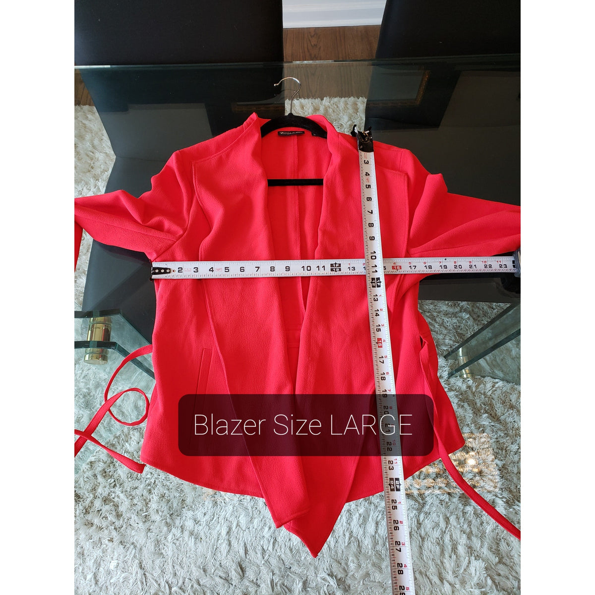 7th Avenue 2 Piece Suit Womens L/14 Red Pockets Slim Fit Notch Lapel Tie Waist