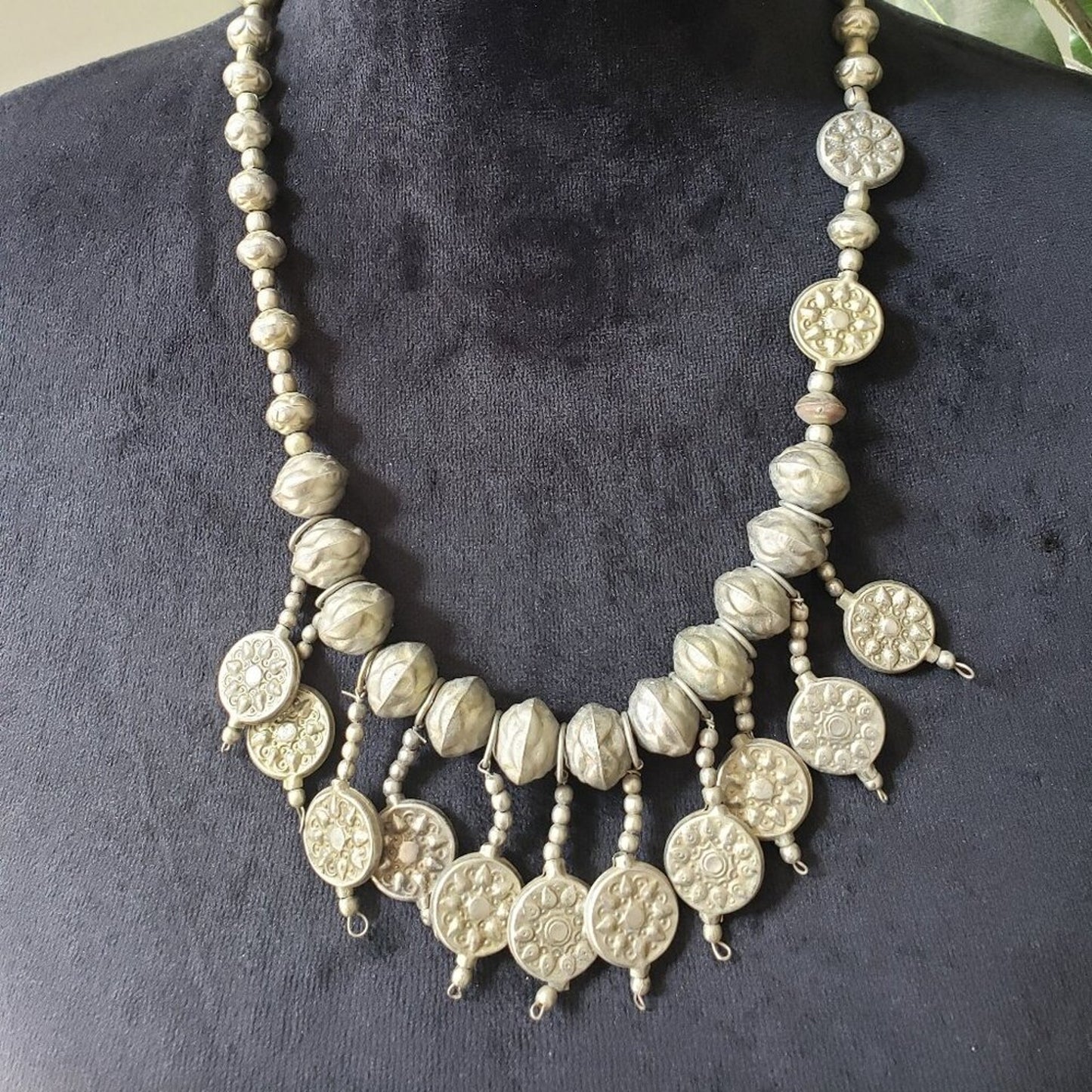 Women Gold Tone Metal Balls, Seed Beads Coins Charms Necklace with Lobster Clasp